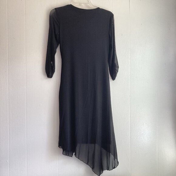 Joseph Ribkoff Dress Black  Asymmetrical Witchy Whimsigoth Dressy Party Sz 6 - Picture 10 of 13